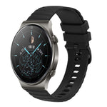 Cinturino in silicone tinta unita con motivo a pois ondulato da 22 mm, For Huawei Watch 3 Pro, For Huawei GT2 Pro