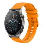Cinturino in silicone tinta unita con motivo a pois ondulato da 22 mm, For Huawei Watch 3 Pro, For Huawei GT2 Pro
