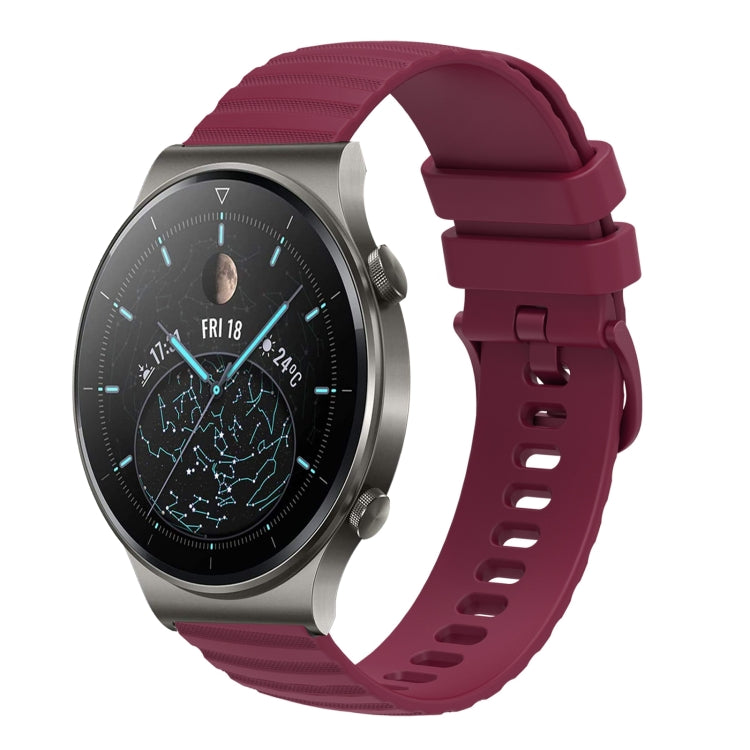 Cinturino in silicone tinta unita con motivo a pois ondulato da 22 mm, For Huawei Watch 3 Pro, For Huawei GT2 Pro