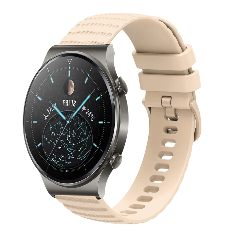 Cinturino in silicone tinta unita con motivo a pois ondulato da 22 mm, For Huawei Watch 3 Pro, For Huawei GT2 Pro