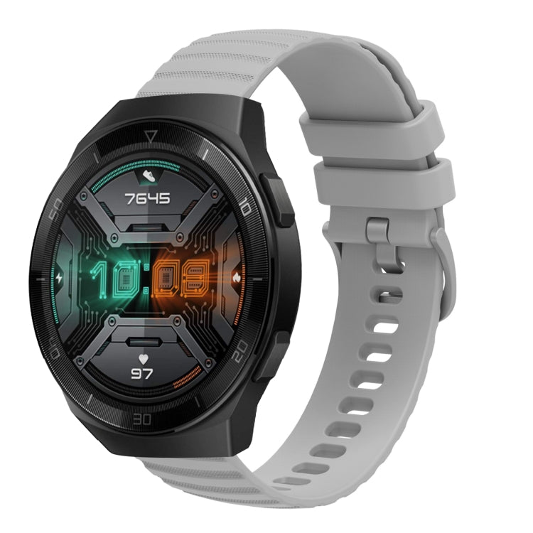 Cinturino in silicone tinta unita con motivo a pois ondulato da 22 mm, For Huawei Watch GT 2E, For Huawei GT2 46mm