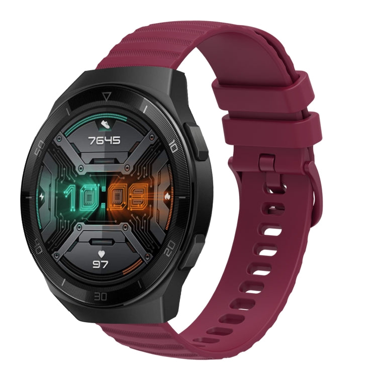 Cinturino in silicone tinta unita con motivo a pois ondulato da 22 mm, For Huawei Watch GT 2E, For Huawei GT2 46mm