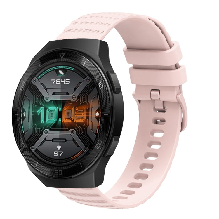 Cinturino in silicone tinta unita con motivo a pois ondulato da 22 mm, For Huawei Watch GT 2E, For Huawei GT2 46mm