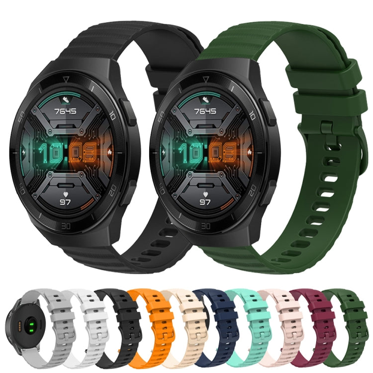 Cinturino in silicone tinta unita con motivo a pois ondulato da 22 mm, For Huawei Watch GT 2E, For Huawei GT2 46mm