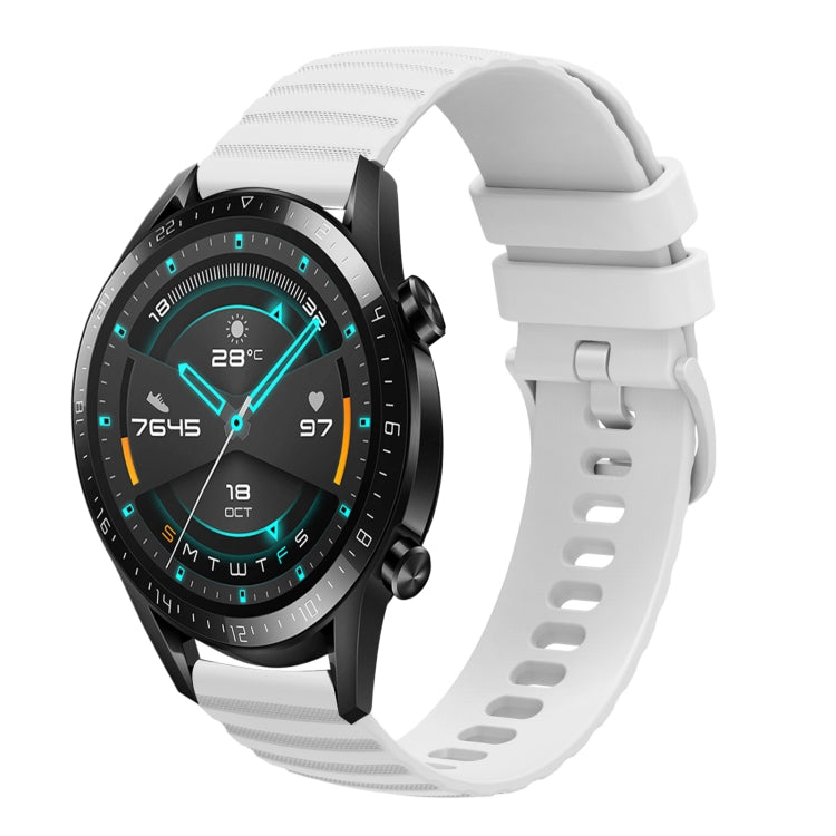 Cinturino in silicone tinta unita con motivo a pois ondulato da 22 mm, For Huawei Watch GT 2E, For Huawei GT2 46mm