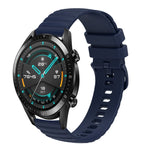Cinturino in silicone tinta unita con motivo a pois ondulato da 22 mm, For Huawei Watch GT 2E, For Huawei GT2 46mm