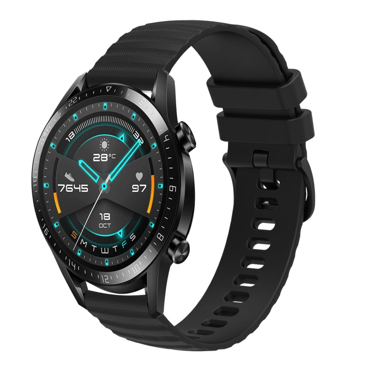 Cinturino in silicone tinta unita con motivo a pois ondulato da 22 mm, For Huawei Watch GT 2E, For Huawei GT2 46mm