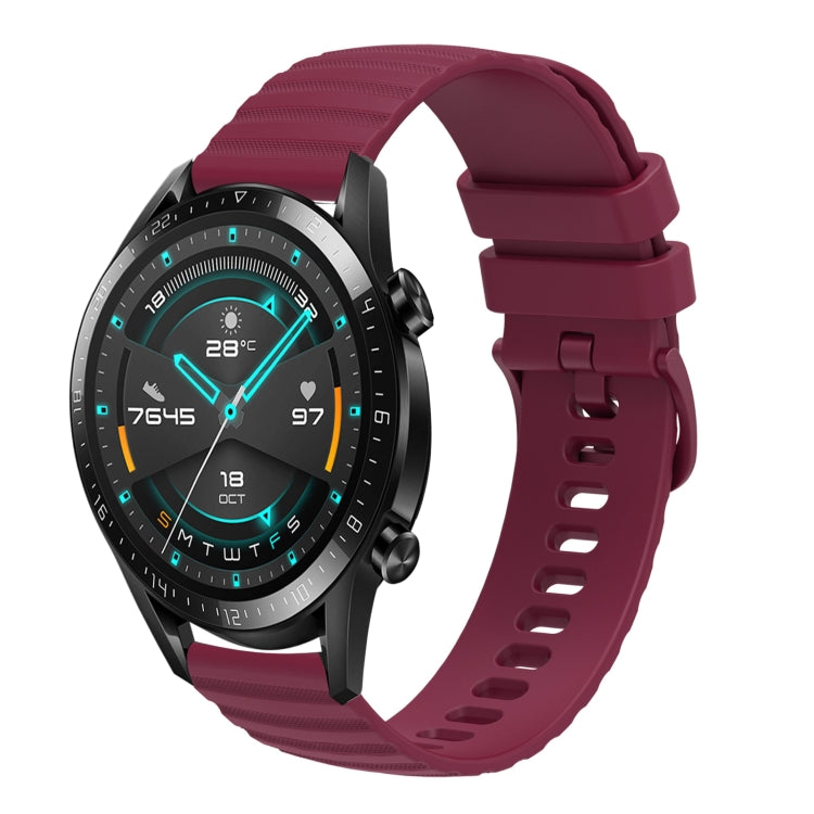 Cinturino in silicone tinta unita con motivo a pois ondulato da 22 mm, For Huawei Watch GT 2E, For Huawei GT2 46mm