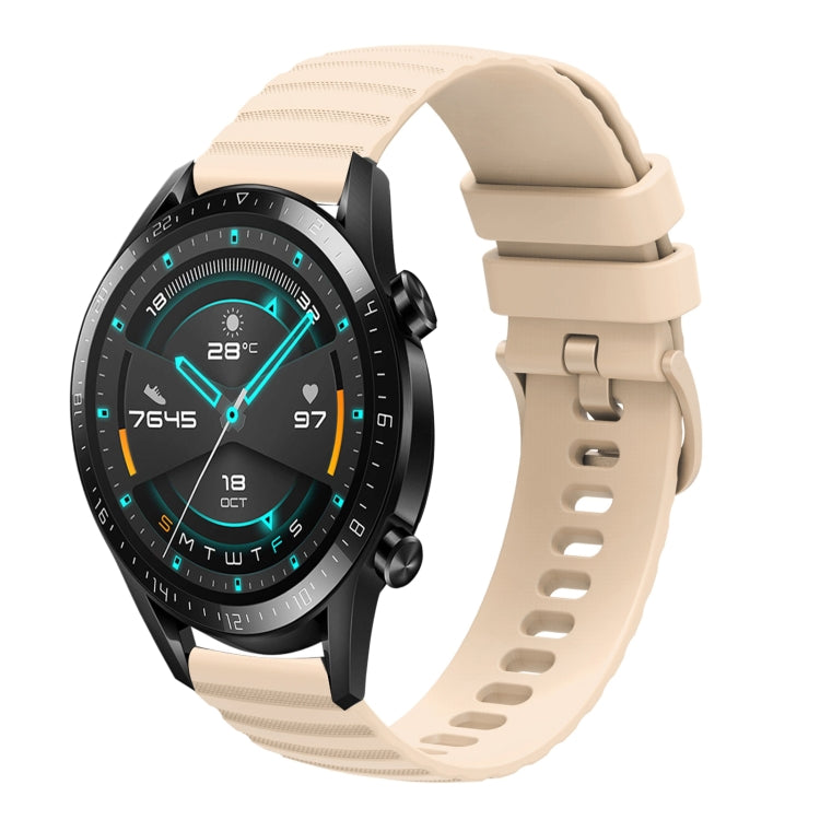 Cinturino in silicone tinta unita con motivo a pois ondulato da 22 mm, For Huawei Watch GT 2E, For Huawei GT2 46mm