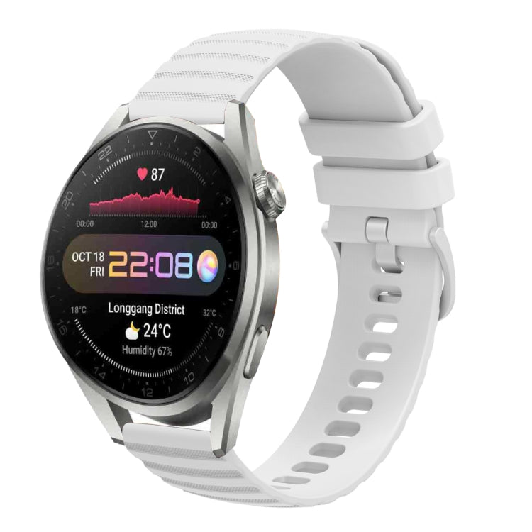 Cinturino in silicone tinta unita con motivo a pois ondulato da 22 mm, For Huawei Watch 3 Pro New