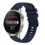 Cinturino in silicone tinta unita con motivo a pois ondulato da 22 mm, For Huawei Watch 3 Pro New