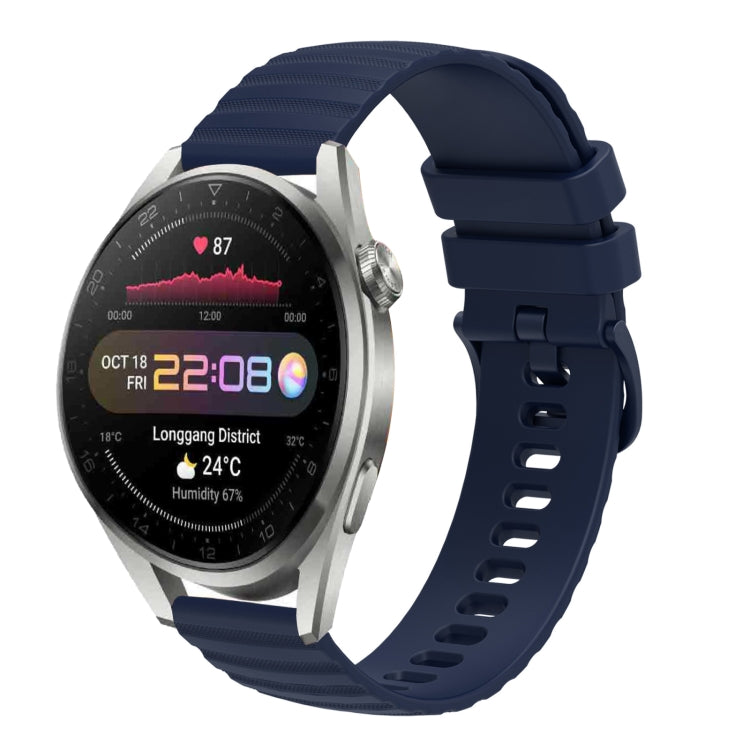 Cinturino in silicone tinta unita con motivo a pois ondulato da 22 mm, For Huawei Watch 3 Pro New