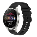 Cinturino in silicone tinta unita con motivo a pois ondulato da 22 mm, For Huawei Watch 3 Pro New