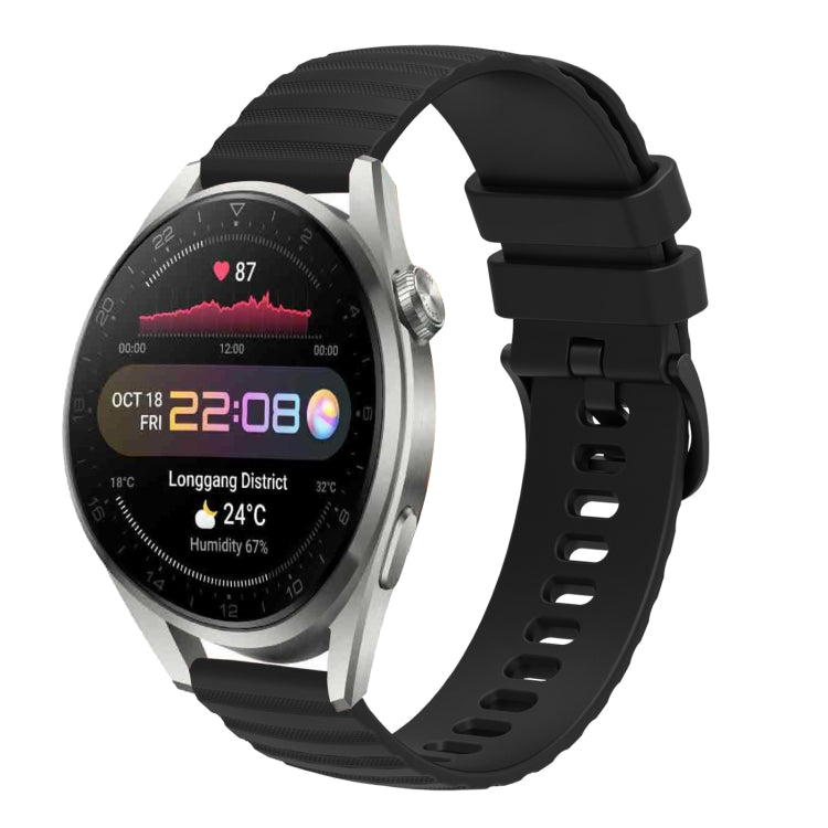 Cinturino in silicone tinta unita con motivo a pois ondulato da 22 mm, For Huawei Watch 3 Pro New