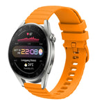 Cinturino in silicone tinta unita con motivo a pois ondulato da 22 mm, For Huawei Watch 3 Pro New