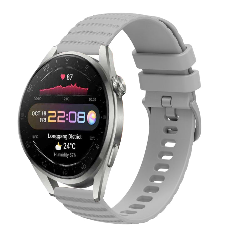 Cinturino in silicone tinta unita con motivo a pois ondulato da 22 mm, For Huawei Watch 3 Pro New