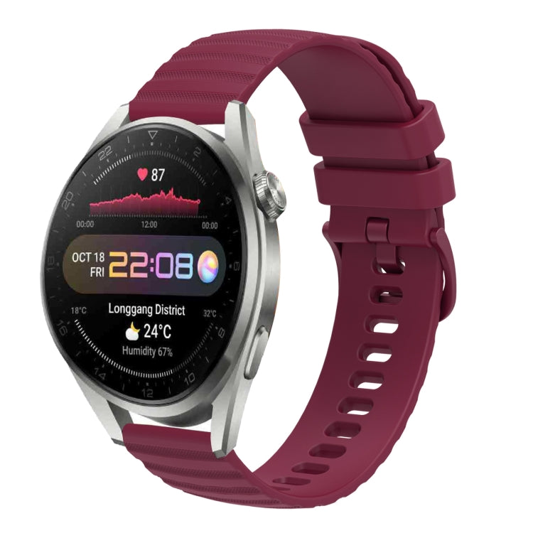 Cinturino in silicone tinta unita con motivo a pois ondulato da 22 mm, For Huawei Watch 3 Pro New