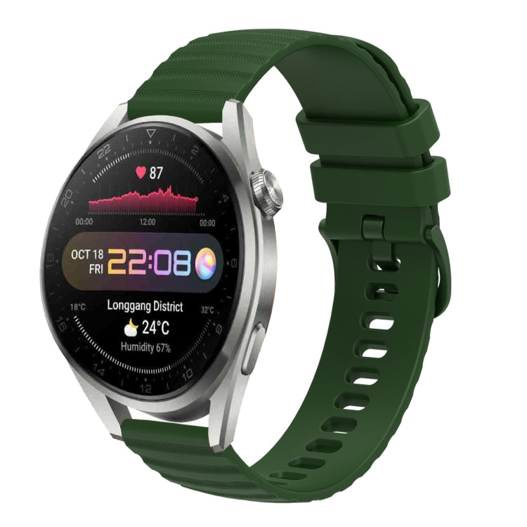 Cinturino in silicone tinta unita con motivo a pois ondulato da 22 mm, For Huawei Watch 3 Pro New
