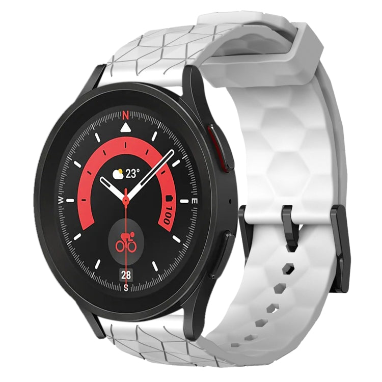 Cinturino per orologio in silicone tinta unita con motivo a calcio da 20 mm, For Samsung Galaxy Watch 5 Pro 45mm, For Samsung Galaxy Watch 4 44mm