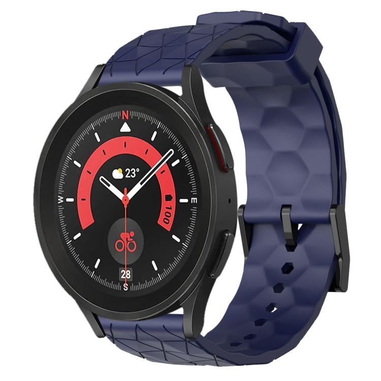 Cinturino per orologio in silicone tinta unita con motivo a calcio da 20 mm, For Samsung Galaxy Watch 5 Pro 45mm, For Samsung Galaxy Watch 4 44mm