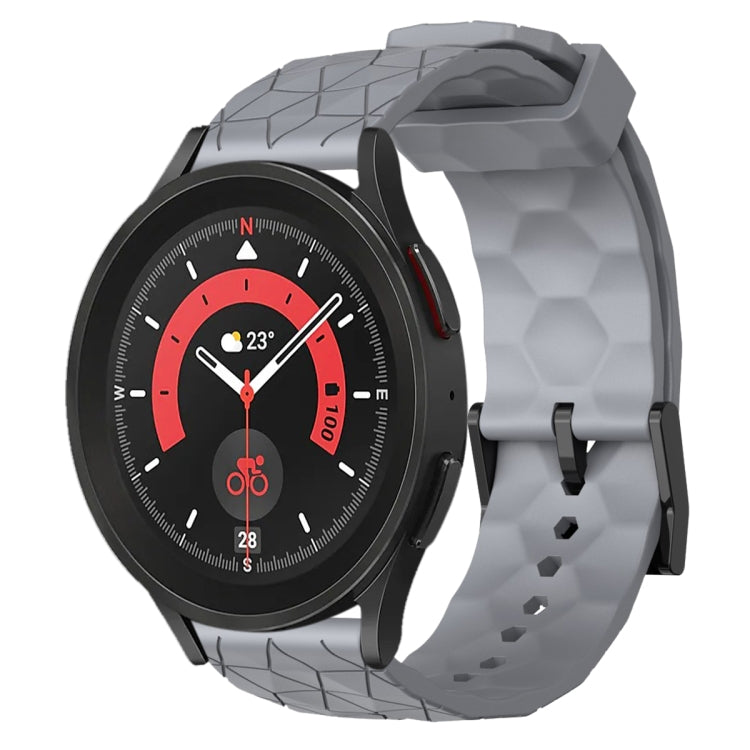 Cinturino per orologio in silicone tinta unita con motivo a calcio da 20 mm, For Samsung Galaxy Watch 5 Pro 45mm, For Samsung Galaxy Watch 4 44mm