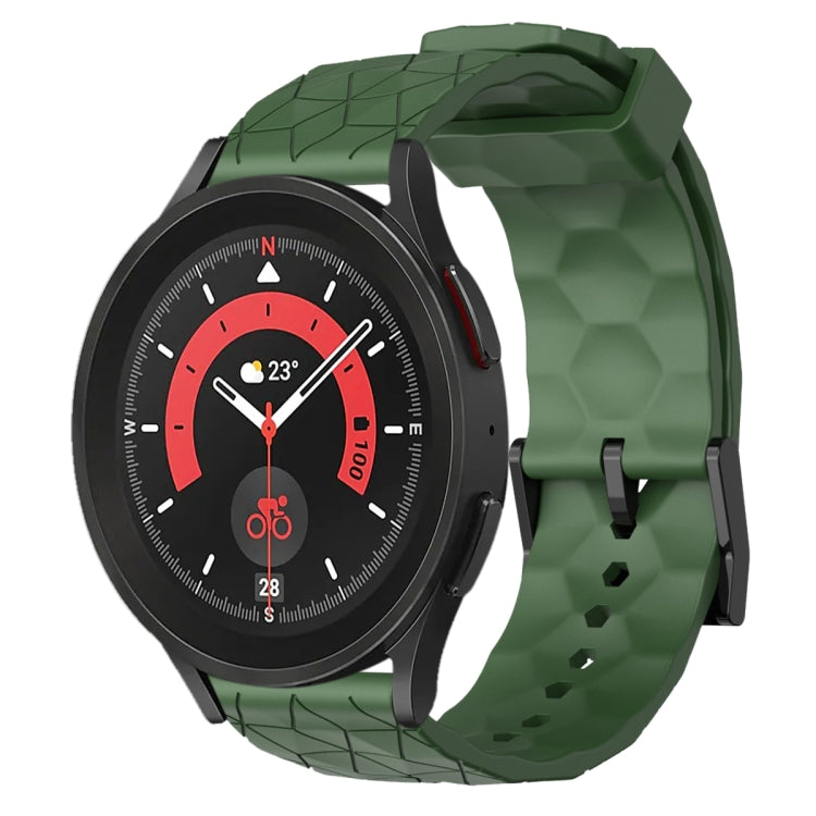 Cinturino per orologio in silicone tinta unita con motivo a calcio da 20 mm, For Samsung Galaxy Watch 5 Pro 45mm, For Samsung Galaxy Watch 4 44mm