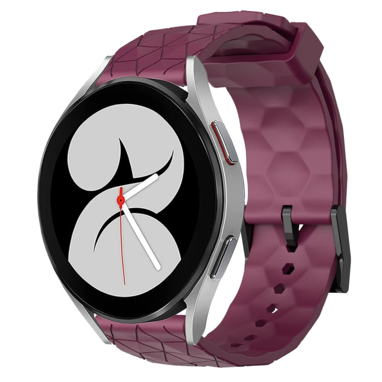 Cinturino per orologio in silicone tinta unita con motivo a calcio da 20 mm, For Samsung Galaxy Watch 4 40mm, For Samsung  Galaxy Watch 4 Classic 42mm
