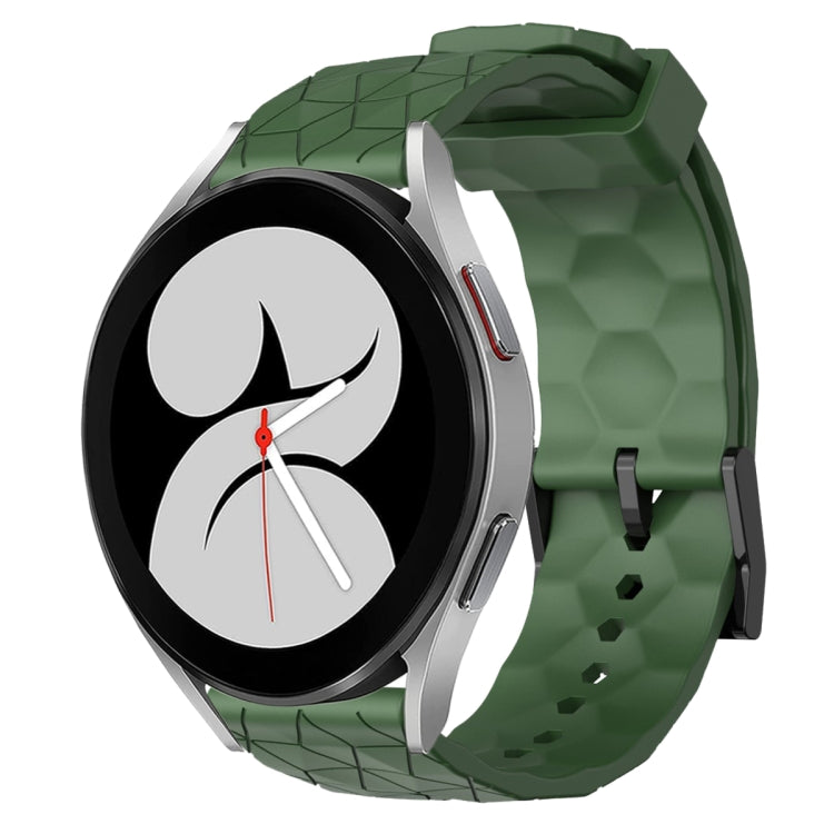 Cinturino per orologio in silicone tinta unita con motivo a calcio da 20 mm, For Samsung Galaxy Watch 4 40mm, For Samsung  Galaxy Watch 4 Classic 42mm