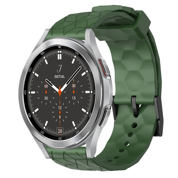 Cinturino per orologio in silicone tinta unita con motivo a calcio da 20 mm, For Samsung  Galaxy Watch 4 Classic 46mm, For Samsung Galaxy Watch Active 2 40mm