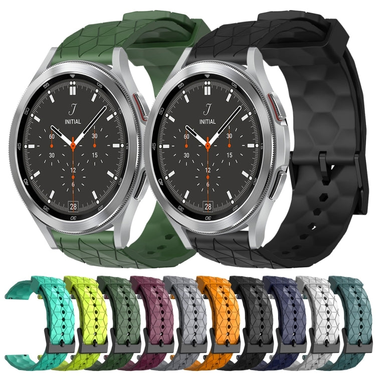 Cinturino per orologio in silicone tinta unita con motivo a calcio da 20 mm, For Samsung  Galaxy Watch 4 Classic 46mm, For Samsung Galaxy Watch Active 2 40mm