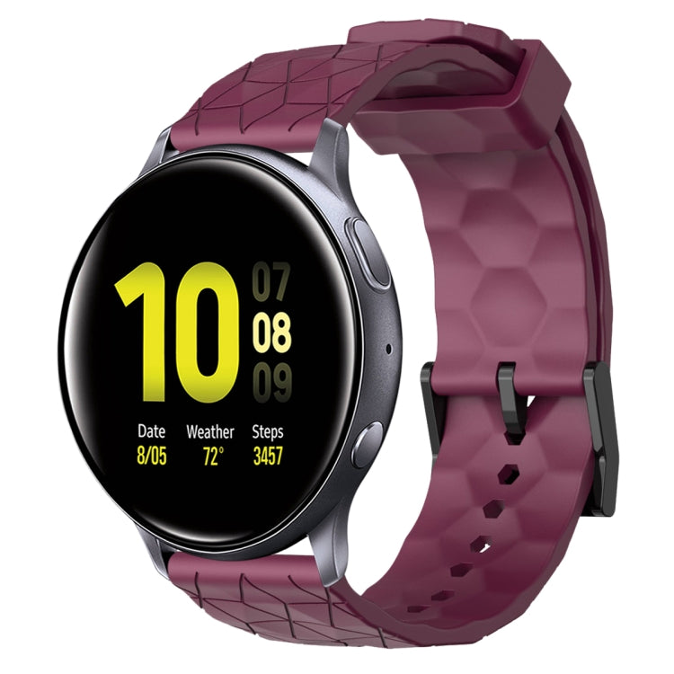 Cinturino per orologio in silicone tinta unita con motivo a calcio da 20 mm, For Samsung  Galaxy Watch 4 Classic 46mm, For Samsung Galaxy Watch Active 2 40mm