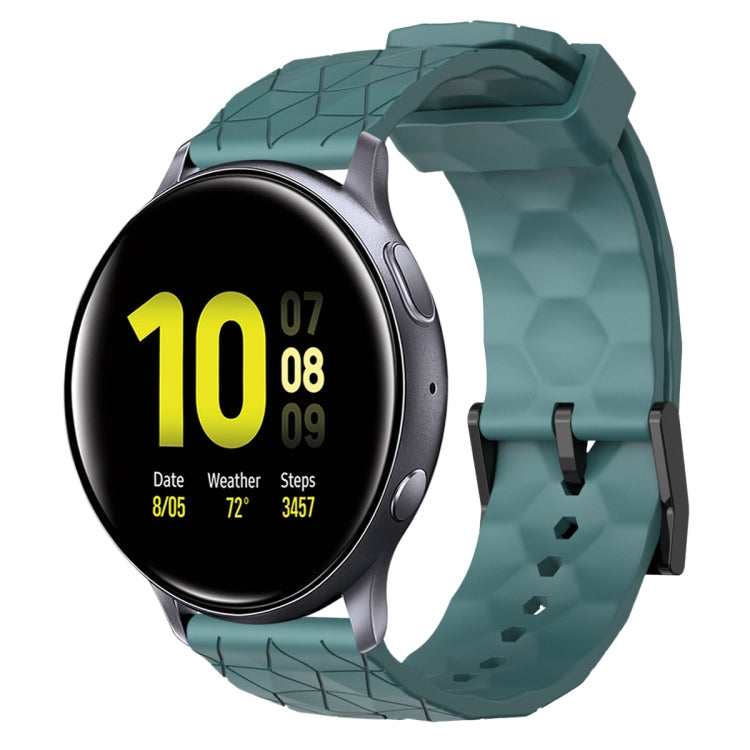 Cinturino per orologio in silicone tinta unita con motivo a calcio da 20 mm, For Samsung  Galaxy Watch 4 Classic 46mm, For Samsung Galaxy Watch Active 2 40mm