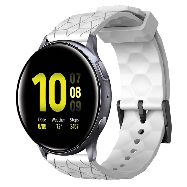 Cinturino per orologio in silicone tinta unita con motivo a calcio da 20 mm, For Samsung Galaxy Watch Active 2 44mm, For Samsung Galaxy Watch 42mm