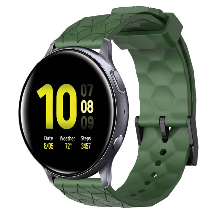 Cinturino per orologio in silicone tinta unita con motivo a calcio da 20 mm, For Samsung Galaxy Watch Active 2 44mm, For Samsung Galaxy Watch 42mm