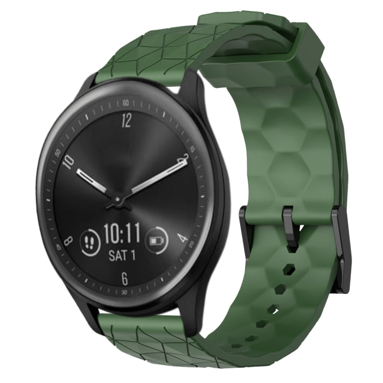 Cinturino per orologio in silicone tinta unita con motivo a calcio da 20 mm, For Garmin Vivomove Sport, For Garmin Venu 2 Plus