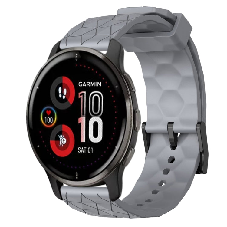 Cinturino per orologio in silicone tinta unita con motivo a calcio da 20 mm, For Garmin Vivomove Sport, For Garmin Venu 2 Plus