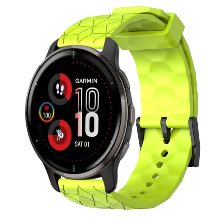 Cinturino per orologio in silicone tinta unita con motivo a calcio da 20 mm, For Garmin Vivomove Sport, For Garmin Venu 2 Plus