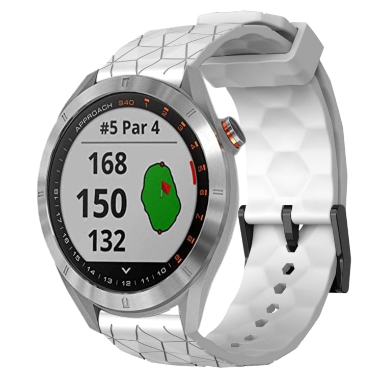 Cinturino per orologio in silicone tinta unita con motivo a calcio da 20 mm, For Garmin Approach S40, For Garmin Forerunner 158
