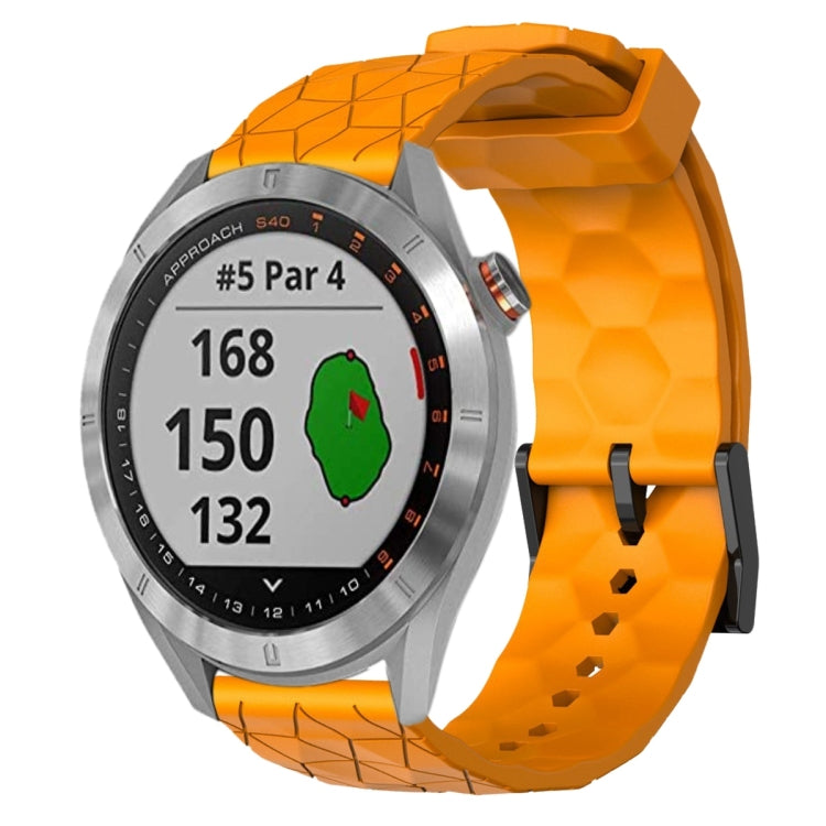 Cinturino per orologio in silicone tinta unita con motivo a calcio da 20 mm, For Garmin Approach S40, For Garmin Forerunner 158