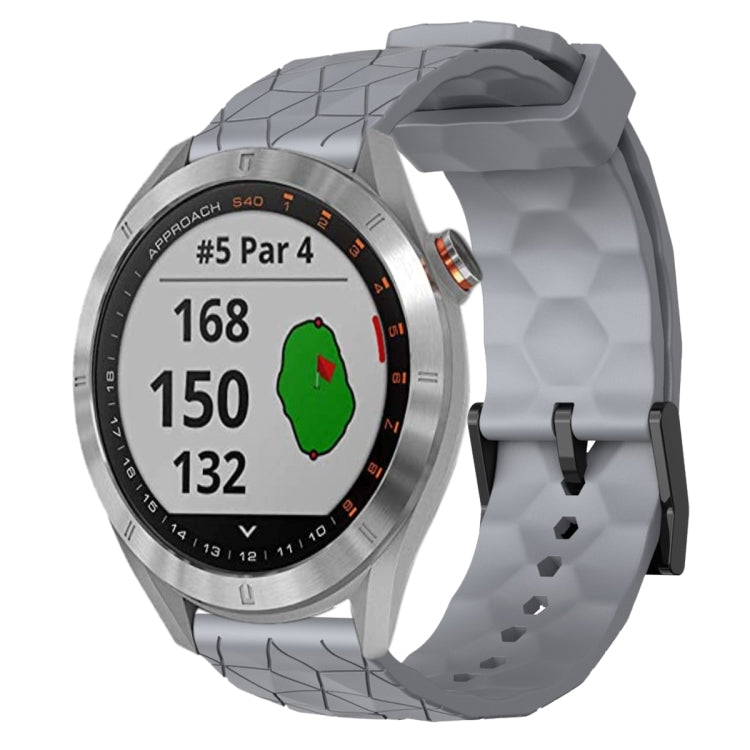 Cinturino per orologio in silicone tinta unita con motivo a calcio da 20 mm, For Garmin Approach S40, For Garmin Forerunner 158