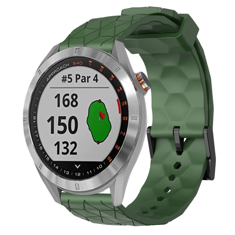 Cinturino per orologio in silicone tinta unita con motivo a calcio da 20 mm, For Garmin Approach S40, For Garmin Forerunner 158