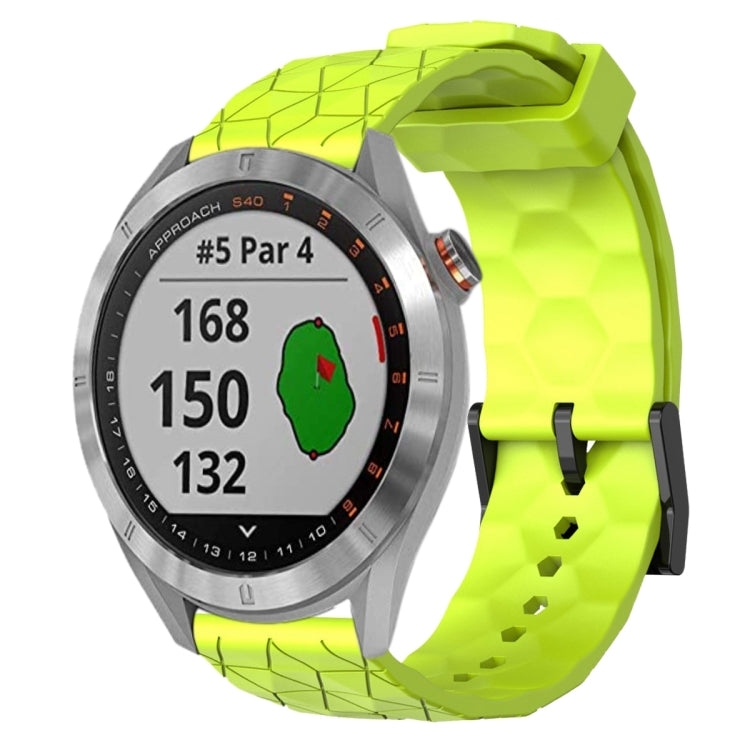 Cinturino per orologio in silicone tinta unita con motivo a calcio da 20 mm, For Garmin Approach S40, For Garmin Forerunner 158