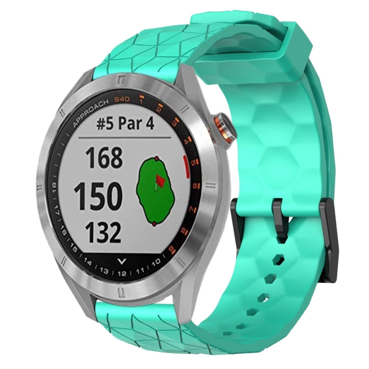 Cinturino per orologio in silicone tinta unita con motivo a calcio da 20 mm, For Garmin Approach S40, For Garmin Forerunner 158