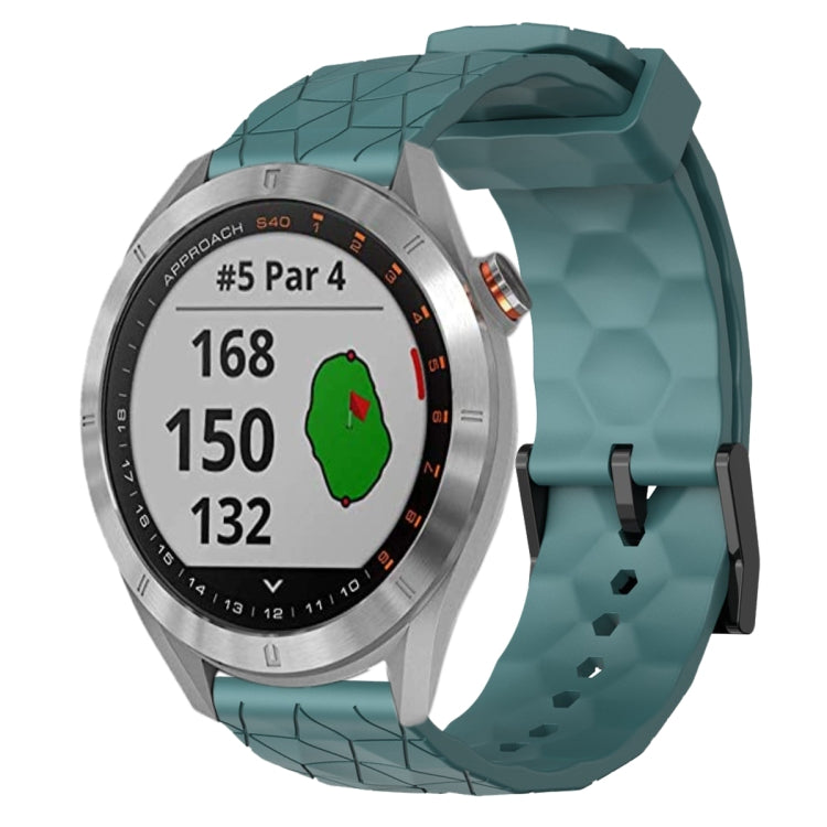Cinturino per orologio in silicone tinta unita con motivo a calcio da 20 mm, For Garmin Approach S40, For Garmin Forerunner 158