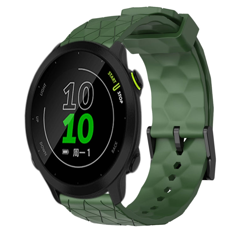 Cinturino per orologio in silicone tinta unita con motivo a calcio da 20 mm, For Garmin Approach S40, For Garmin Forerunner 158