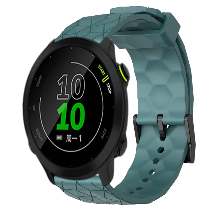 Cinturino per orologio in silicone tinta unita con motivo a calcio da 20 mm, For Garmin Approach S40, For Garmin Forerunner 158