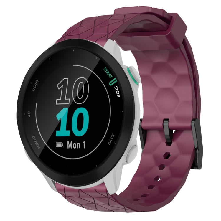 Cinturino per orologio in silicone tinta unita con motivo a calcio da 20 mm, For Garmin Forerunner 55, For Garmin Venu