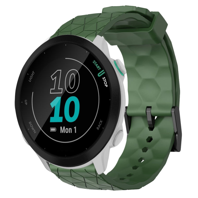 Cinturino per orologio in silicone tinta unita con motivo a calcio da 20 mm, For Garmin Forerunner 55, For Garmin Venu