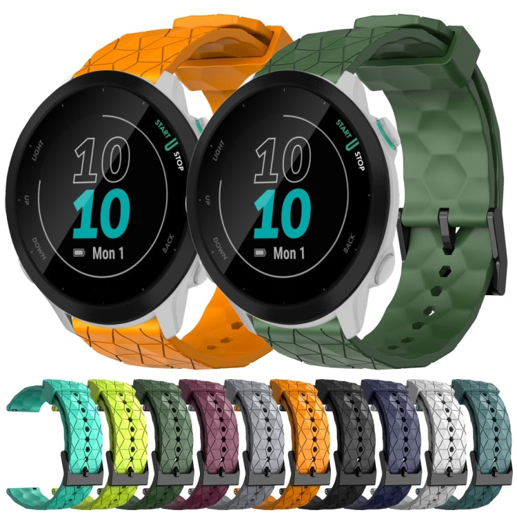 Cinturino per orologio in silicone tinta unita con motivo a calcio da 20 mm, For Garmin Forerunner 55, For Garmin Venu