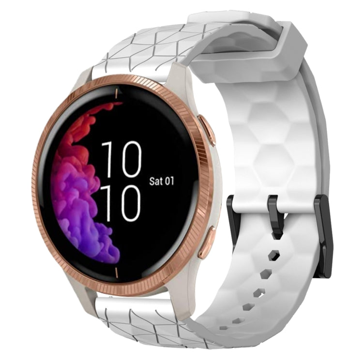 Cinturino per orologio in silicone tinta unita con motivo a calcio da 20 mm, For Garmin Forerunner 55, For Garmin Venu